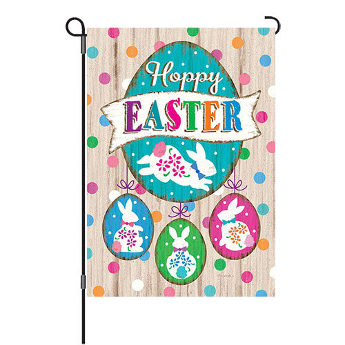 Wooden Easter Reversible Decorative Garden Flag